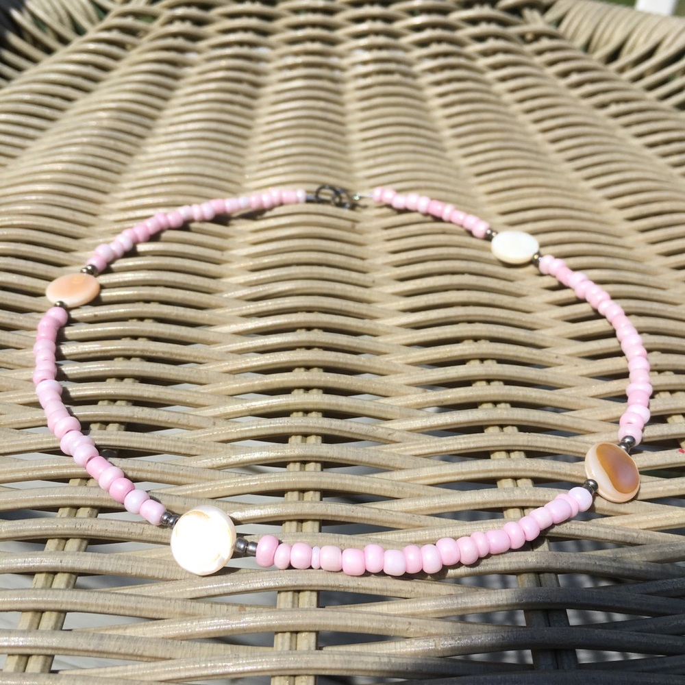 VSCO Seed Bead Sand Dollar Necklace/Choker